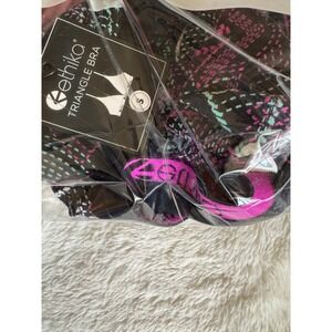Ethika V-Neck Bralette Womens S Black Purple NWT